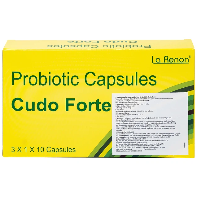 Viên uống Cudo Forte La Renon hỗ trợ điều trị bệnh thận mạn tính (3 hộp lẻ x 10 viên)