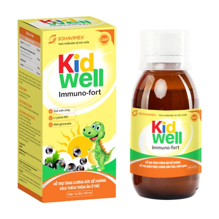 Kid Well Immuno-Fort Sohavimex 120ml - Hỗ trợ tăng cường sức đề kháng