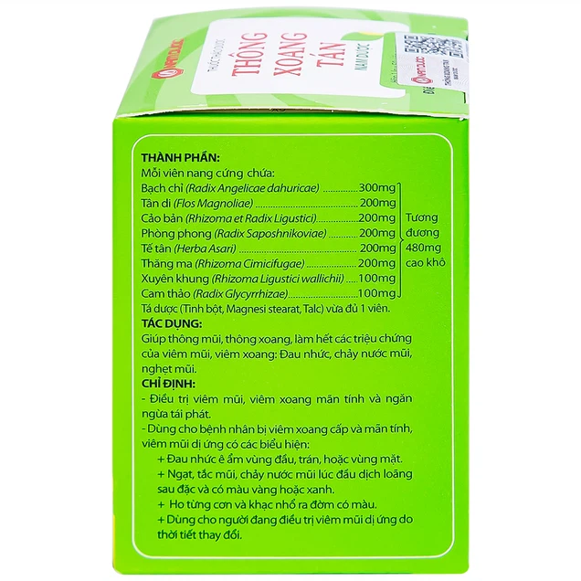 Thuốc Thông Xoang Tán Nam Dược điều trị viêm xoang mãn tính