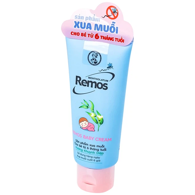 Kem xua muỗi Remos Baby Cream hương khuynh diệp suốt 6 giờ cho bé từ 6 tháng tuổi (70g)