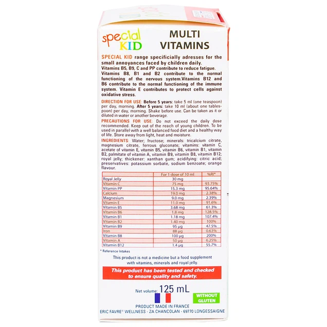 Siro Special Kid Multivitamines bổ sung Vitamin và khoáng chất giúp tăng cường sức đề kháng (125ml)