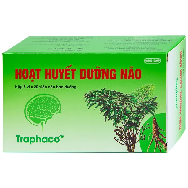 Thuốc Hoạt Huyết Dưỡng Não bao đường Traphaco điều trị suy giảm trí nhớ, căng thẳng thần kinh