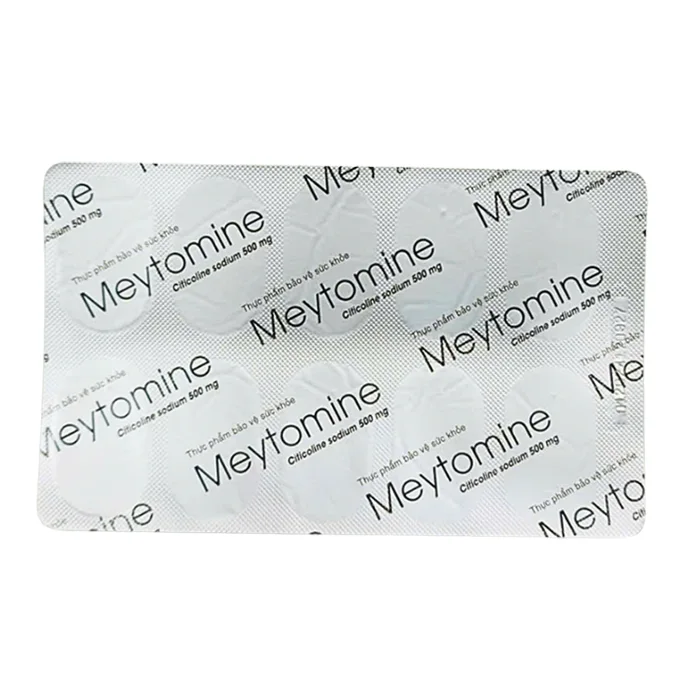 Meytomine-Citicolin 500mg trị hậu tai biến mạch máu não ( Hộp 2vỉ*10viên ) 