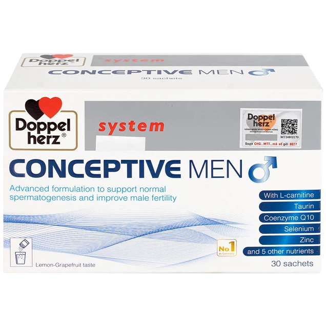 Doppelherz Conceptive Men 10g bổ sung vitamin và các vi chất dinh dưỡng hỗ trợ cải thiện sinh lý nam (30 gói)