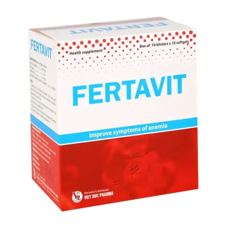 Viên uống Fertavit bổ sung sắt cho cơ thể (Hộp 10 vỉ x 10 viên)