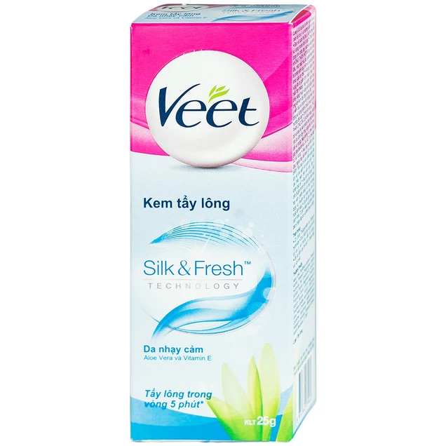 Kem tẩy lông Veet Silk And Fresh trong 5 phút dành cho da nhạy cảm (25g)