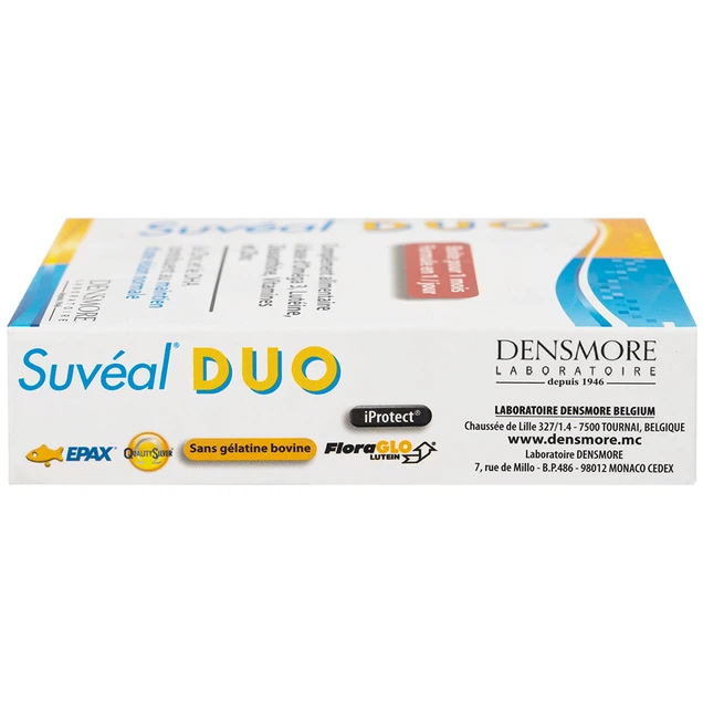 Viên uống Suvéal Duo Densmore Laboratoire bổ sung Omega 3, hỗ trợ cho sự phát triển não bộ và thị giác (2 vỉ x 15 viên)