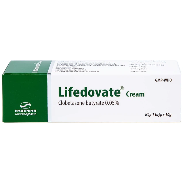 Kem bôi da Lifedovate Cream 0,05% Hadiphar điều trị các vết long eczema, viêm da