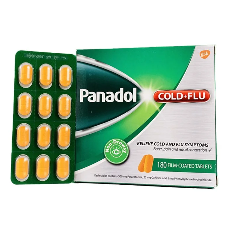 Viên nén Panadol cảm cúm 500g (vi *12v)-Glaxo Pháp hộp 15vỉ *12viên