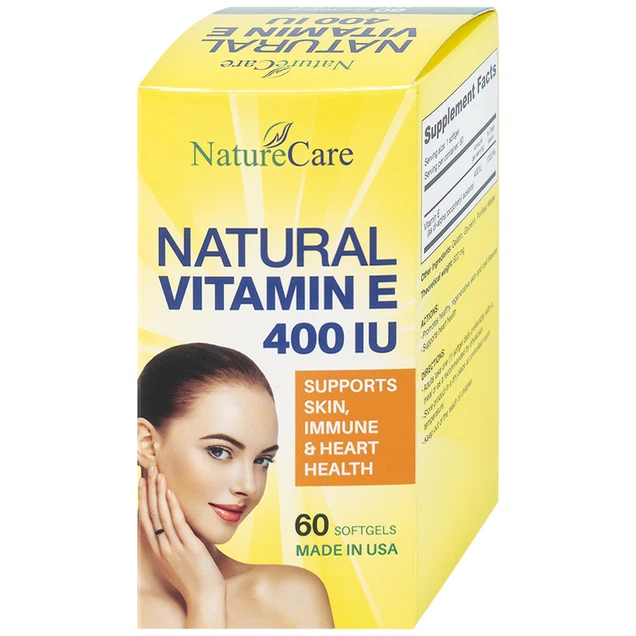 Viên uống Natural Vitamin E 400IU Naturecare cải thiện sức khỏe da