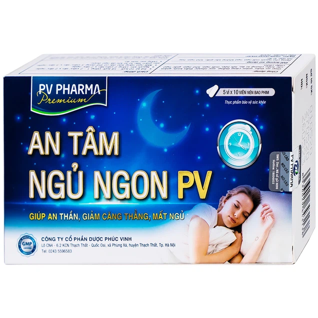Viên uống An Tâm Ngủ Ngon PV Pharma giúp an thần, giảm căng thẳng (5 vỉ x 10 viên)