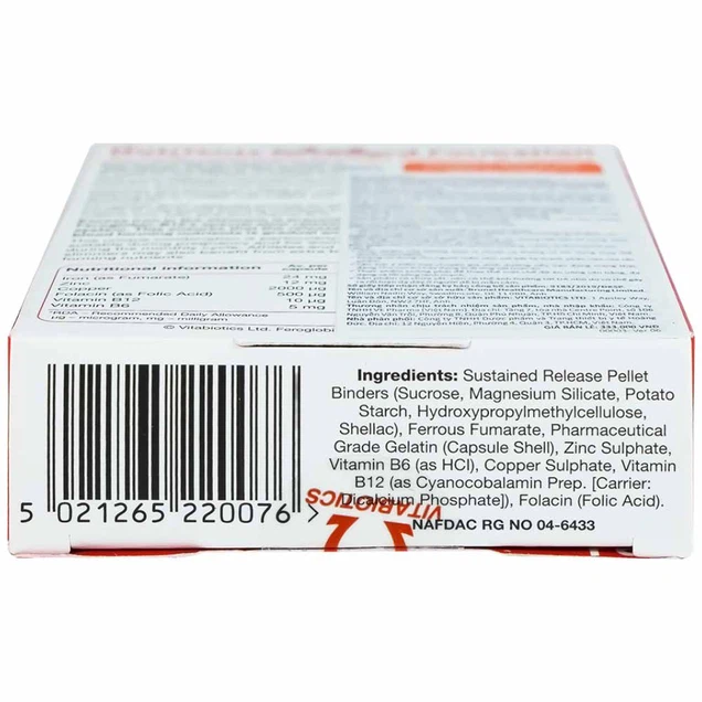 Viên uống Feroglobin B12 Vitabiotics hỗ trợ tăng khả năng tạo máu, tăng cường sức khỏe (30 viên)