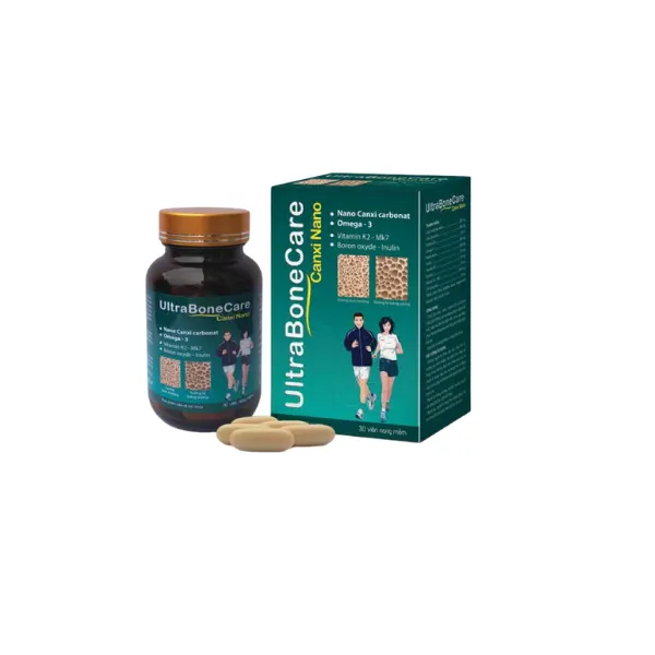 Viên Uống Bổ Sung Canxi Nano Ultra Bone Care - Khỏi Lo Chuột Rút Tê Bì Chân Tay - Mk7 Tăng Hấp Thu Canxi - Lọ 30 Viên