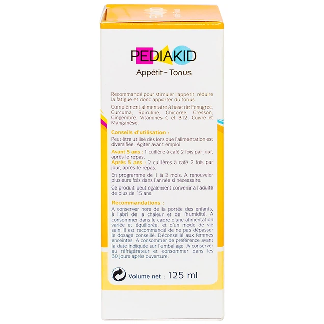 Siro Pediakid Appétit Tonus hỗ trợ kích thích cảm giác thèm ăn, giảm mệt mỏi