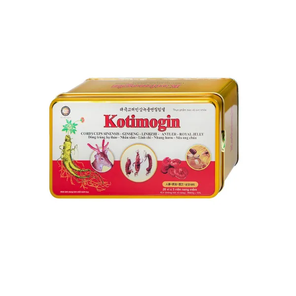Viên uống Sâm - Đông Trùng Hạ Thảo Kotimogin tăng cường sức khỏe (20 vỉ x 3 viên)