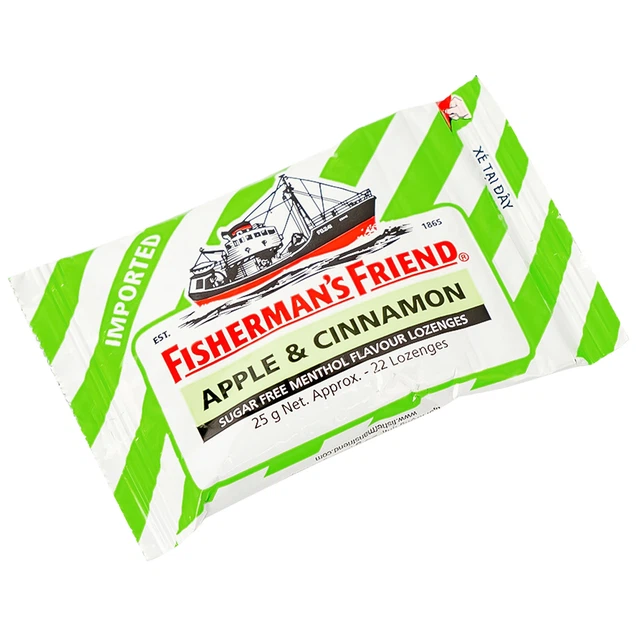 Kẹo Con Tàu Không Đường Fisherman's Friend 25G Vị Táo, Quế Và Menthol