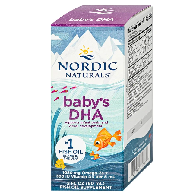 Dung dịch hỗ trợ cải thiện thị lực cho trẻ từ 0 tháng tuổi Nordic Naturals Baby's DHA (60ml)