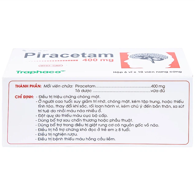 Piracetam 400mg-Traphaco điều trị triệu chứng chóng mặt, suy giảm trí nhớ