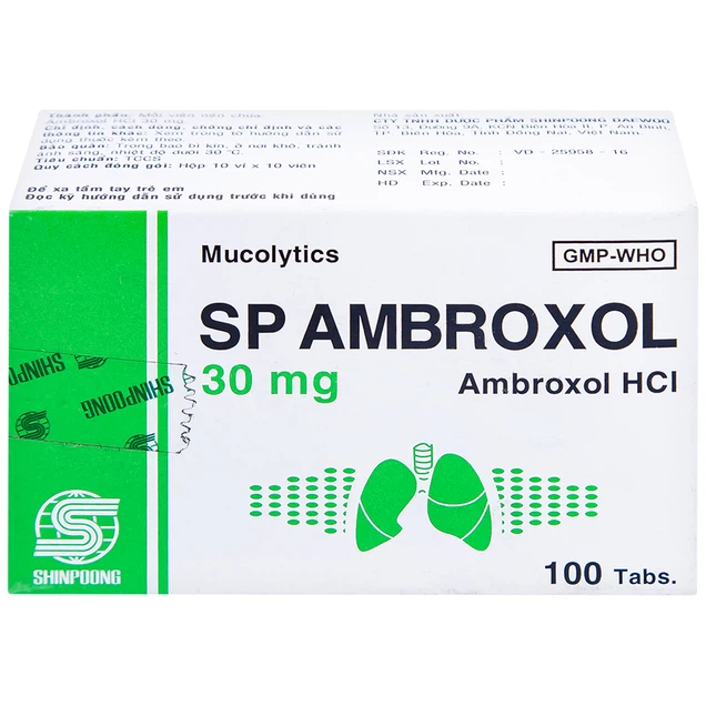 Thuốc SP Ambroxol 30mg điều trị các bệnh cấp và mạn tính ở đường hô hấp (10 vỉ x 10 viên)