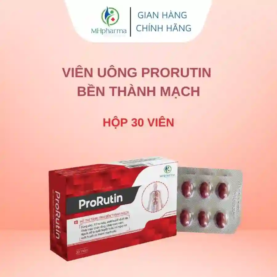 Hỗ trợ tăng tính bền thành mạch ProRutin hộp 3 vỉ x 10 viên