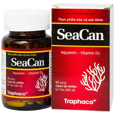 Viên nén Seacan Traphaco bổ sung Canxi, Vitamin K2 và Vitamin D3 (60 viên)