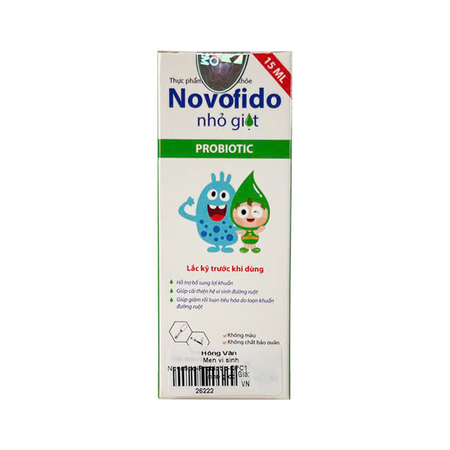 Dung dịch uống Novofido Drops 15ml Novocare hỗ trợ bổ sung lợi khuẩn, cải thiện hệ vi sinh đường ruột