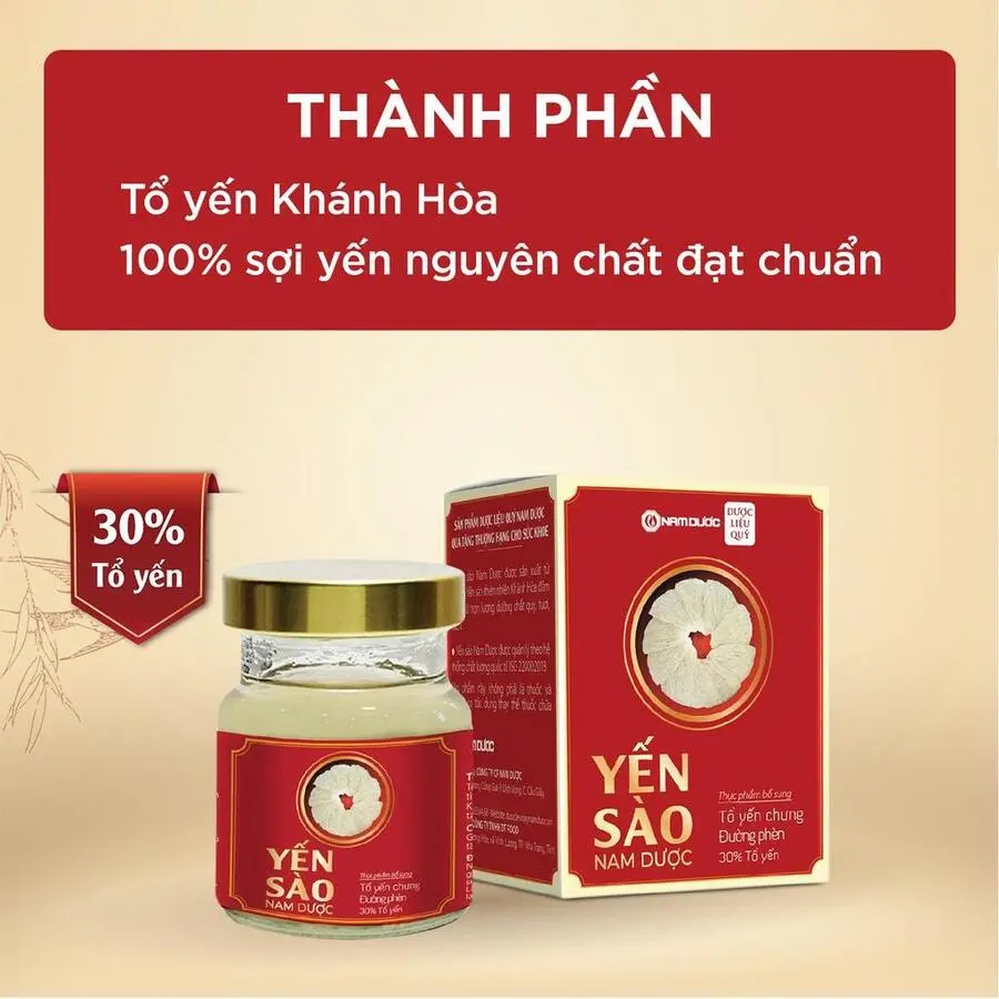 Yến sào Nam Dược-Tổ yến+Đường phèn-DT Food-Lọ 70ml
