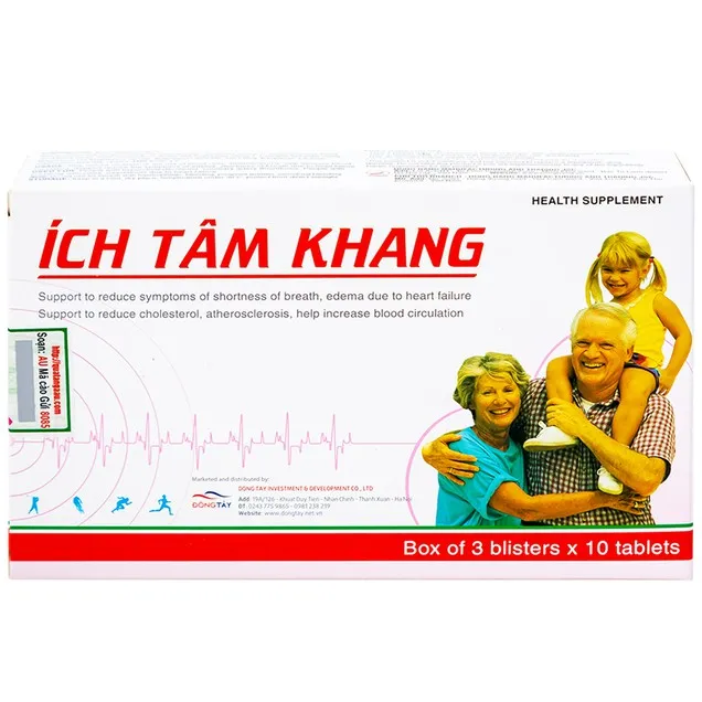 Viên uống Ích Tâm Khang Hồng Bàng hỗ trợ giảm triệu chứng khó thở, phù do suy tim 
