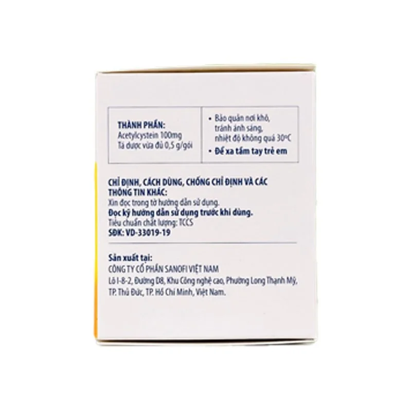 Thuốc cốm Acemuc 100mg TE-Acetylcytein-Sanofi(VN)-hộp 30gói(Acemuc kids)