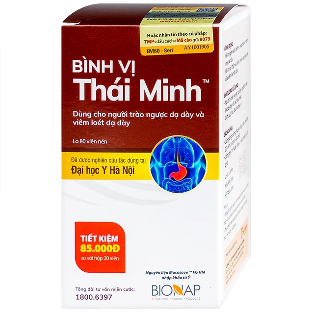 Viên uống Bình Vị Thái Minh hỗ trợ giảm acid dịch vị, giúp bảo vệ niêm mạc dạ dày