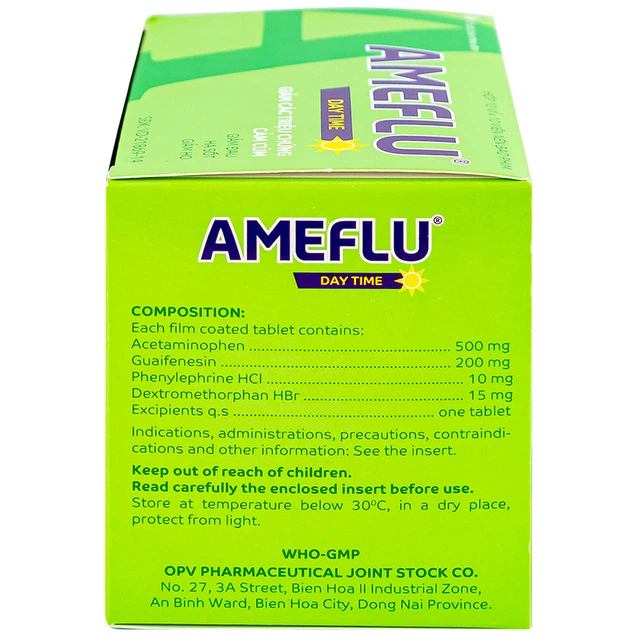 Thuốc Ameflu Day Time OPV giảm các triệu chứng cảm lạnh và cảm cúm (10 vỉ x 10 viên)