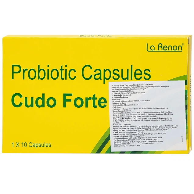 Viên uống Cudo Forte La Renon hỗ trợ điều trị bệnh thận mạn tính (3 hộp lẻ x 10 viên)