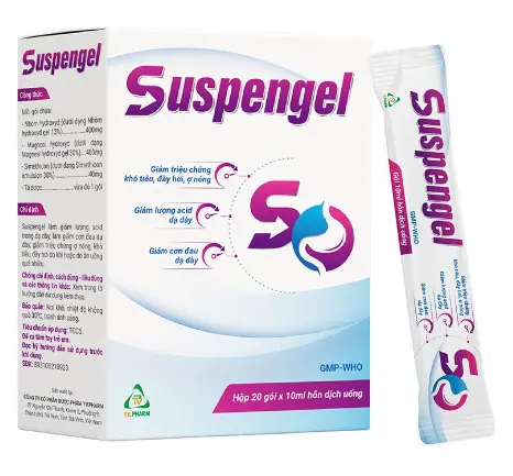 Dung dịch Suspengel TV.Pharm điều trị viêm loét dạ dày, tá tràng (20 gói x 10g)