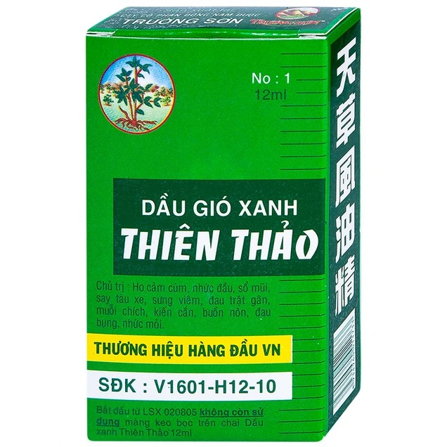 Dầu gió xanh Thiên Thảo điều trị cảm, ho, sổ mũi, nhứt đầu, say nắng