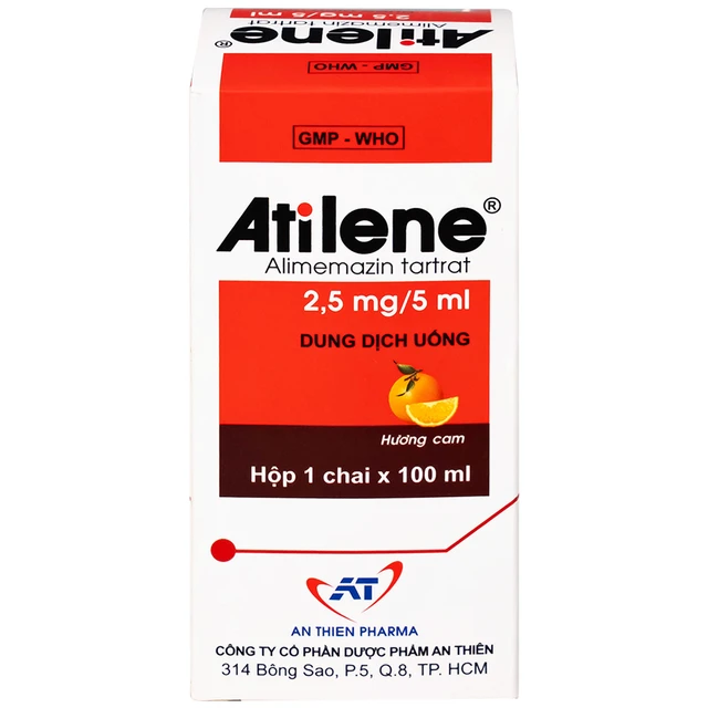 Thuốc Atilene 2.5mg/5ml An Thiên điều trị các bệnh hô hấp, viêm mũi, hắt hơi, sổ mũi (100ml)