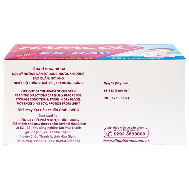 Thuốc Hapacol CS Day DHG điều trị sốt, sổ mũi, sung huyết mũi (10 vỉ x 10 viên)