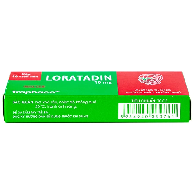 Loratadin 10mg-Traphaco- giảm viêm mũi dị ứng, viêm kết mạc, ngứa, mày đay
