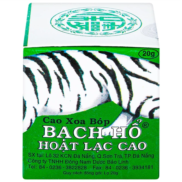 Cao xoa bóp Bạch Hổ Hoạt Lạc Cao Bảo Linh điều trị đau lưng cấp, đau thần kinh tọa lọ 20g