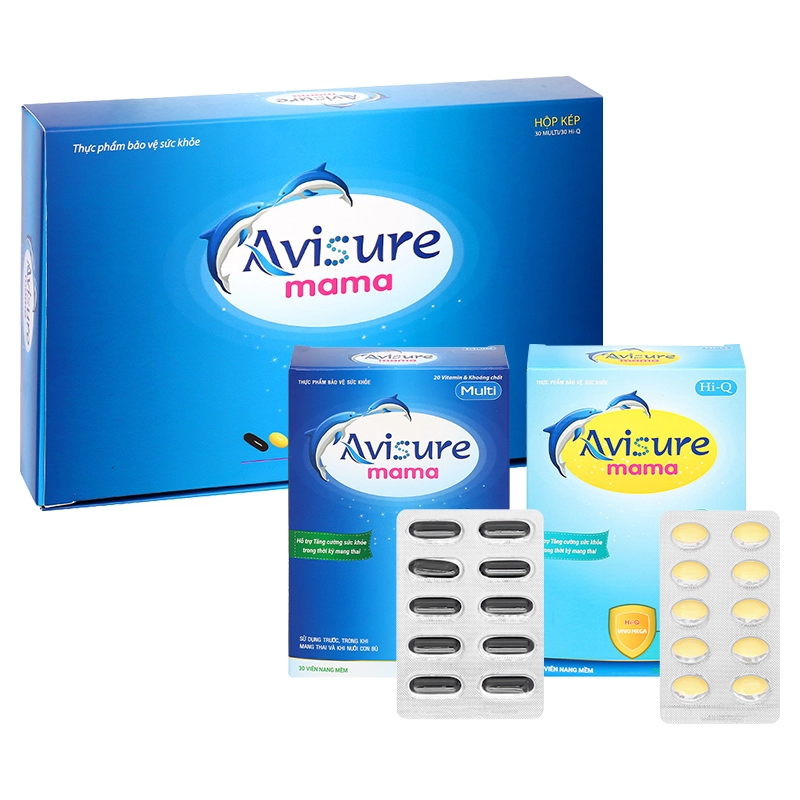 Bộ 2 hộp viên uống Avisure mama bổ sung vitamin và khoáng chất 60 viên