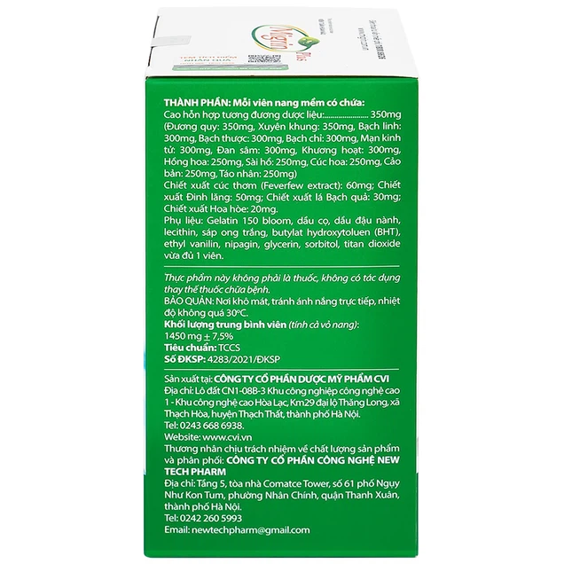 Viên Tuần Hoàn Não Migrin Plus CVI hỗ trợ hoạt huyết, tăng cường tuần hoàn máu não