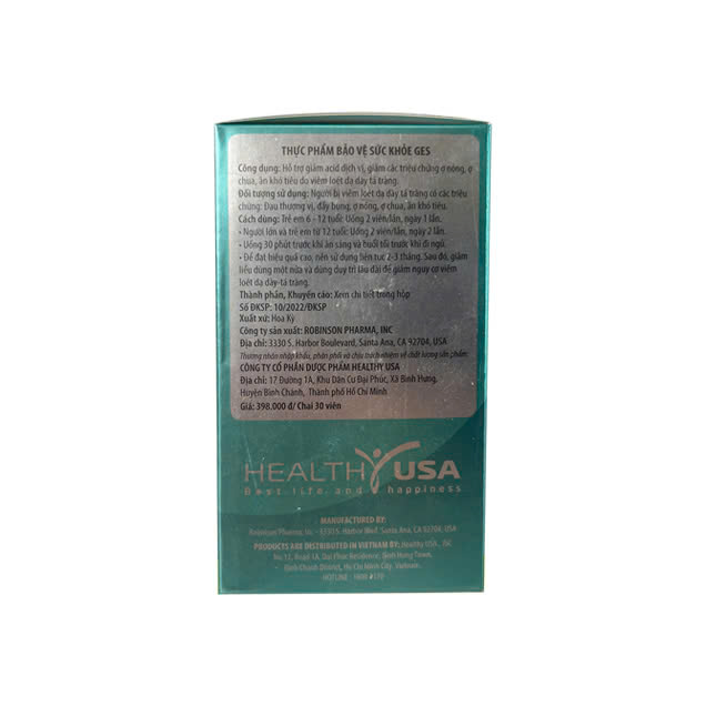 GES Viên Uống Hỗ Trợ Làm Giảm Các Triệu Chứng Do Viêm Loét Dạ Dày, Tá Tràng