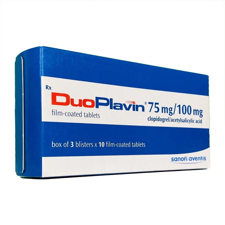 DuoPlavin-Clopidogrel 75mg/100mg-Sanofi-Hộp3vỉ*10viên  giảm nguy cơ đông máu, giảm xơ vữa huyết khối 