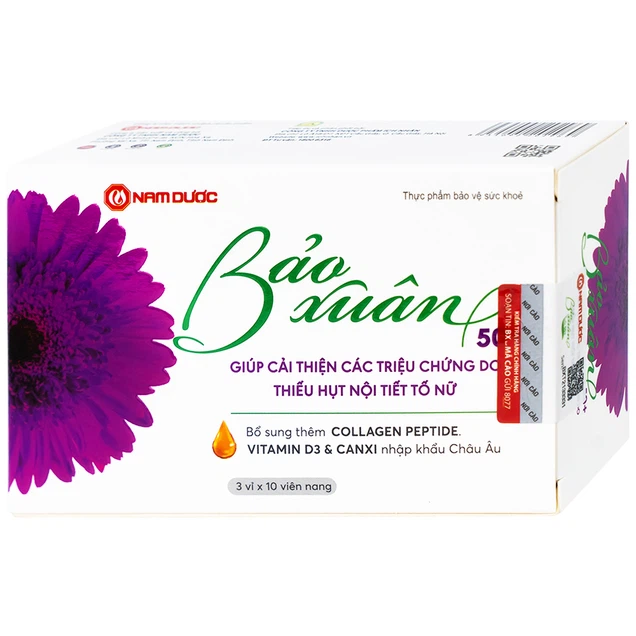 Viên uống Bảo Xuân Tuổi 50+ Nam Dược bổ sung và hỗ trợ cân bằng nội tiết tố nữ Estrogen