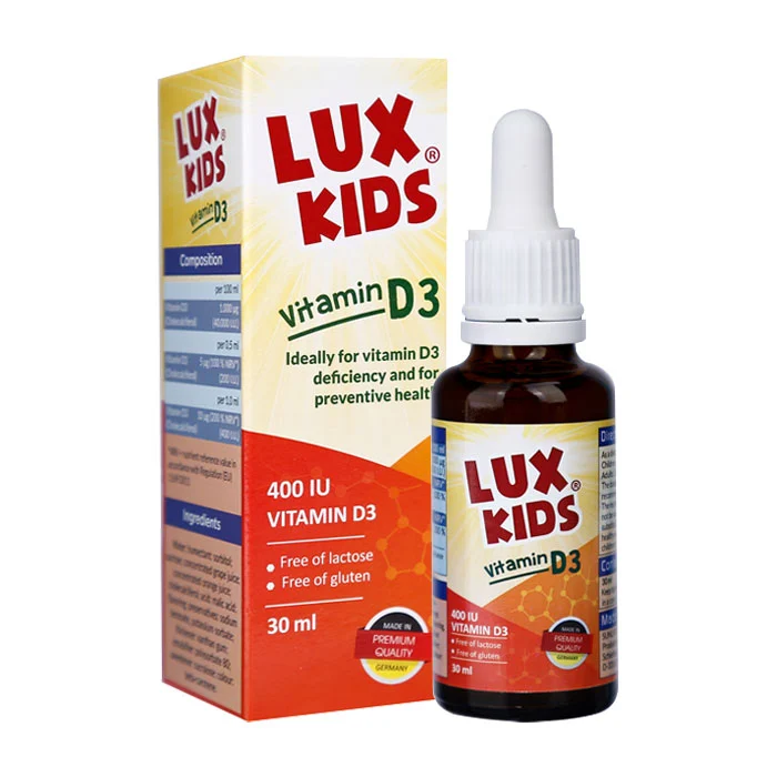 Vitamin D3 Luxkids 30ml – Siro bổ sung D3 cho trẻ