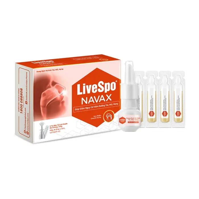 LIVESPO NAVAX 4 ỐNG X 5ML - XỊT MŨI GIÚP GIẢM NGUY CƠ VIÊM ĐƯỜNG TAI, MŨI, HỌNG