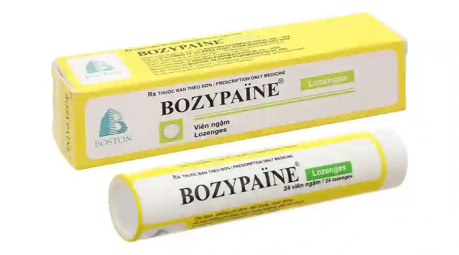 Viên ngậm Bozypaine giúp nhuận phế, giảm ho, rát họng hộp 24 viên