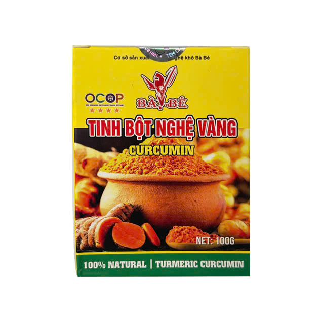 Tinh bột nghệ vàng Curcumin Bà Bé hộp 100g