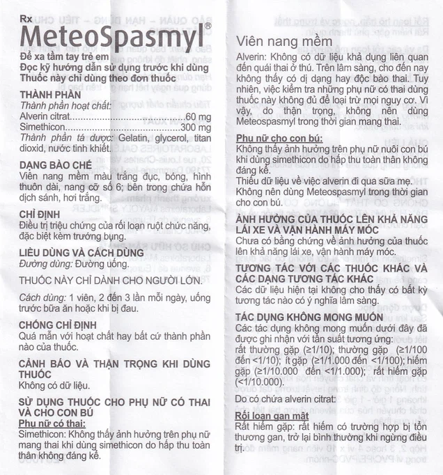 Thuốc Meteospasmyl Mayoly Spindler điều trị các rối loạn đường ruột (2 vỉ x 10 viên)