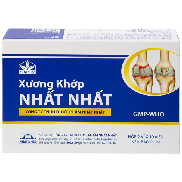 Thuốc Xương Khớp Nhất Nhất điều trị các chứng đau lưng, đau cột sống (2 vỉ x 10 viên)