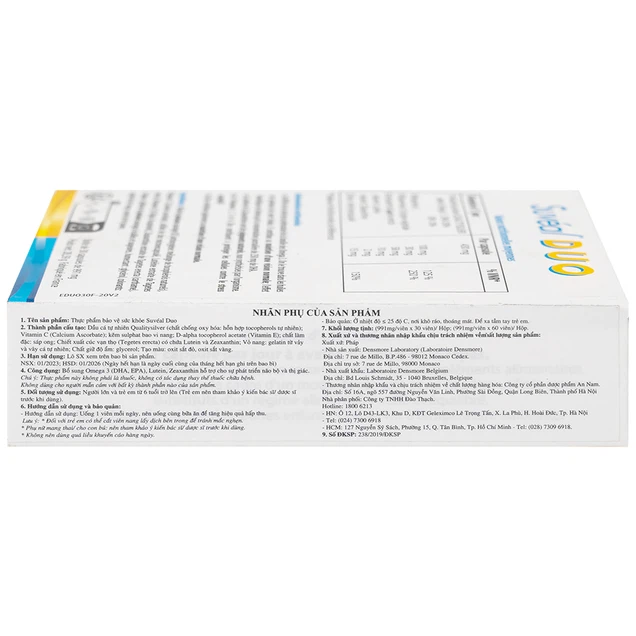 Viên uống Suvéal Duo Densmore Laboratoire bổ sung Omega 3, hỗ trợ cho sự phát triển não bộ và thị giác (2 vỉ x 15 viên)